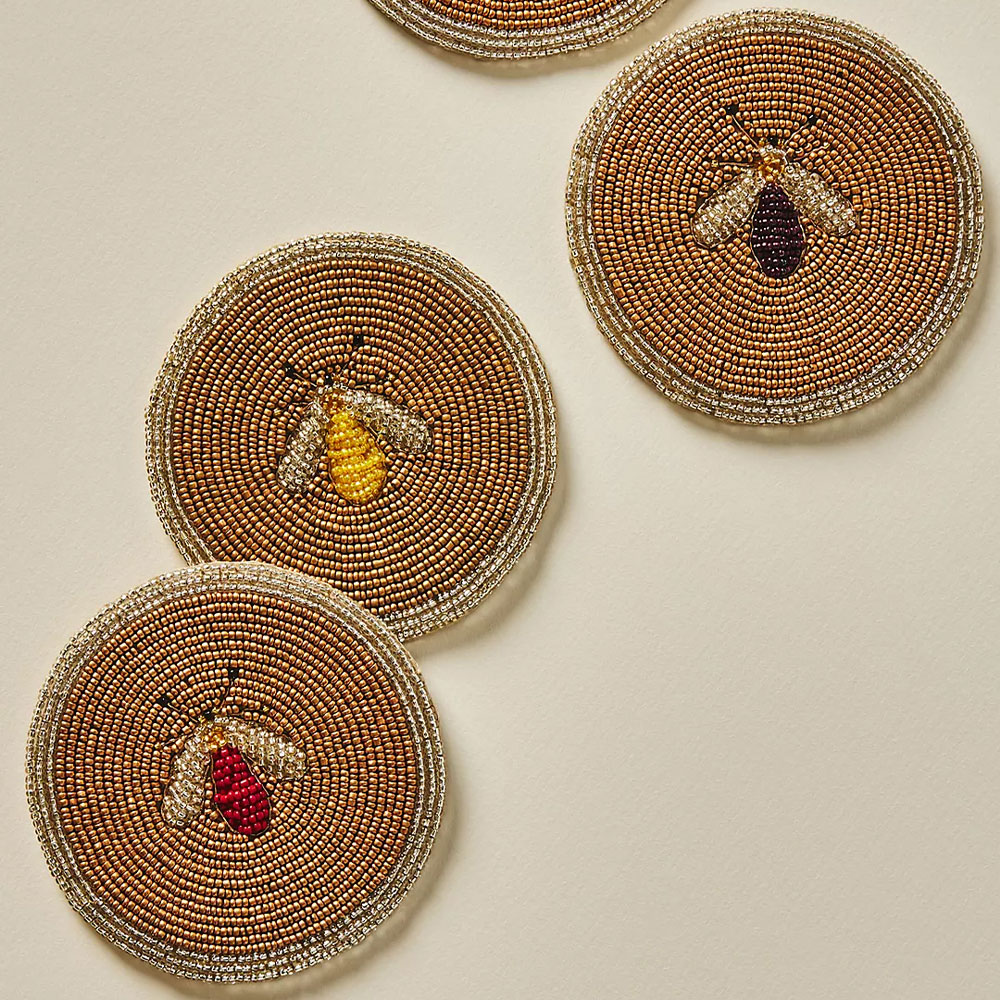 Joanna Buchanan Sparkle Bee Coasters at Anthropologie & Co.