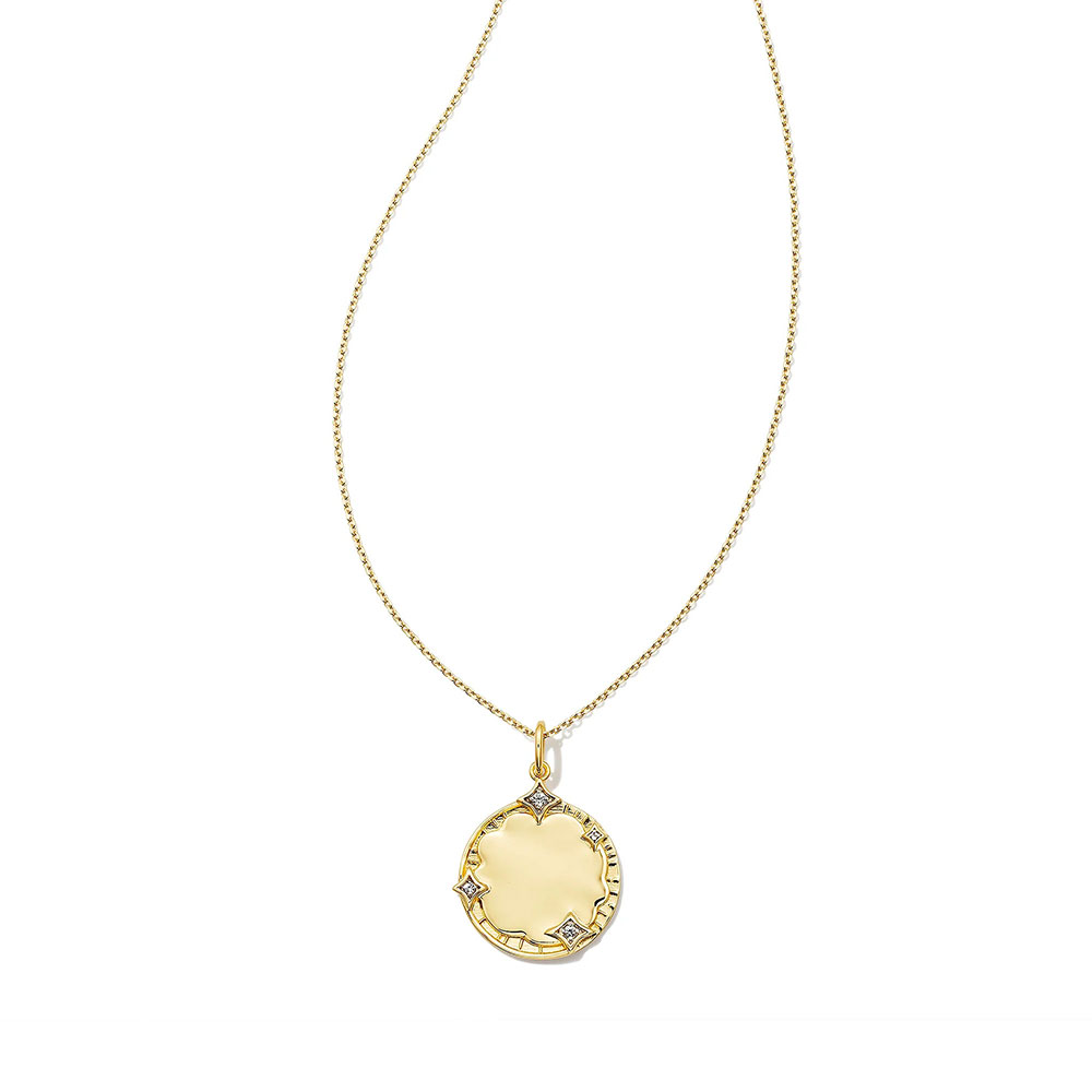 Luna 18k Gold Vermeil Charm Necklace in White Sapphire at Kendra Scott