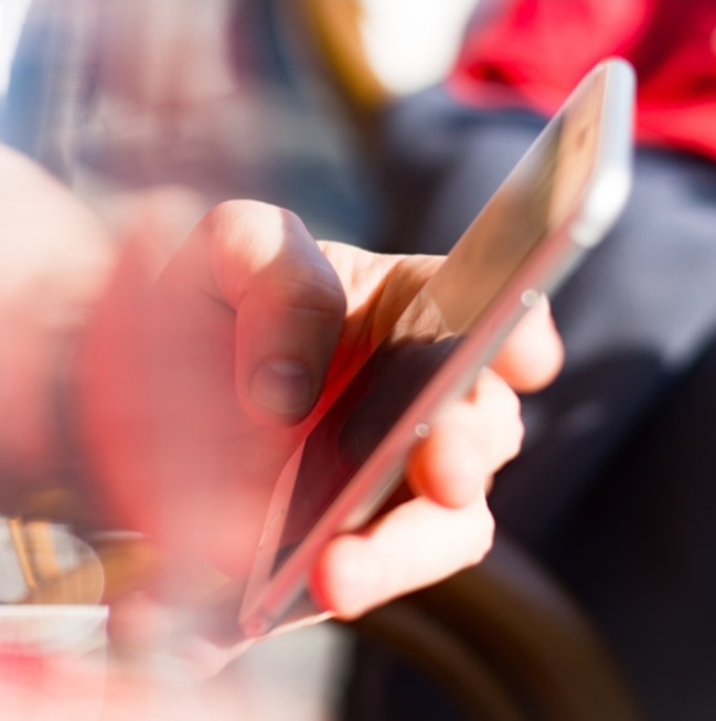 Person holding a smartphone in their hand