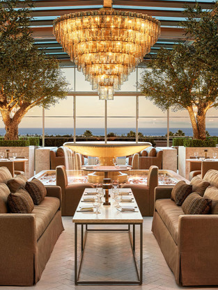 Interior seating at RH Ocean Grill