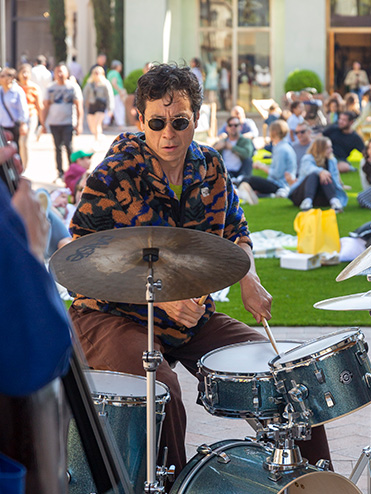 Man playing the drums