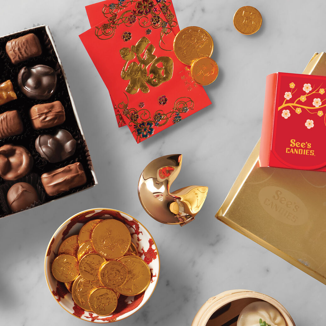 Lunar New Year Gold Coins at See's Candies