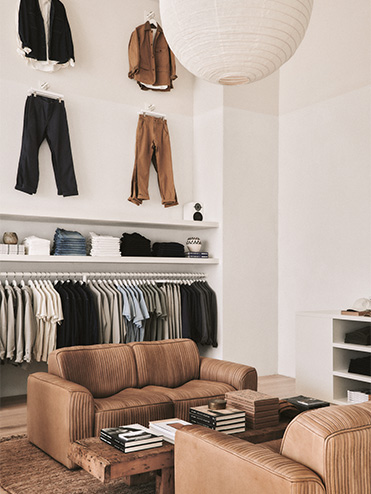 Interior shot of Buck Mason Fashion Island