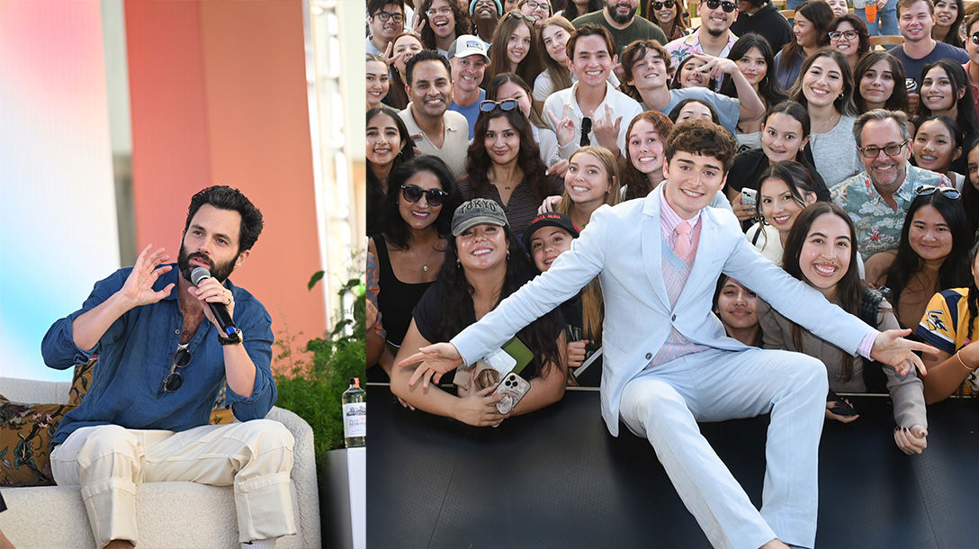 Penn Badgley and Noah Schnapp at StyleWeekOC