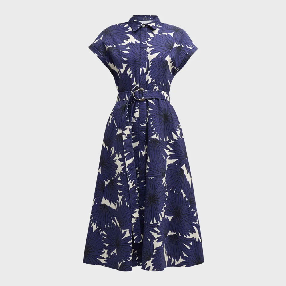 Mantù Belted Floral-Print Midi Shirtdress at Neiman Marcus