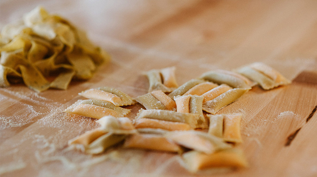 Pasta being made