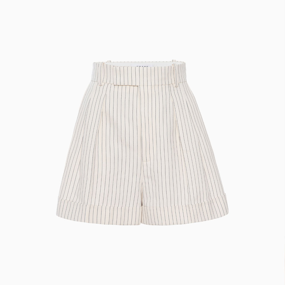 Frame Pleated Wide Cuff Shorts at The Alcove