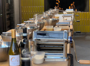 Pasta making equipment at Cucina Enoteca