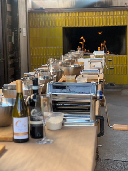 Pasta making equipment at Cucina Enoteca