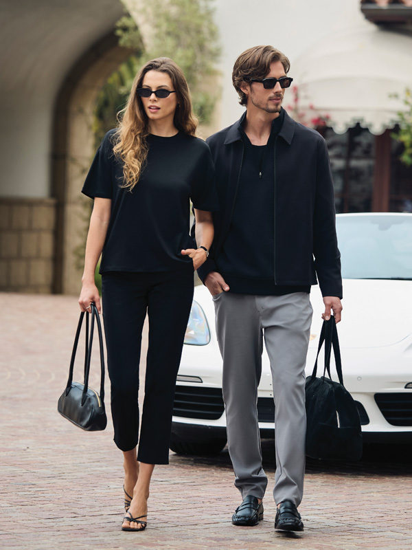 Man and Woman in BYLT clothing