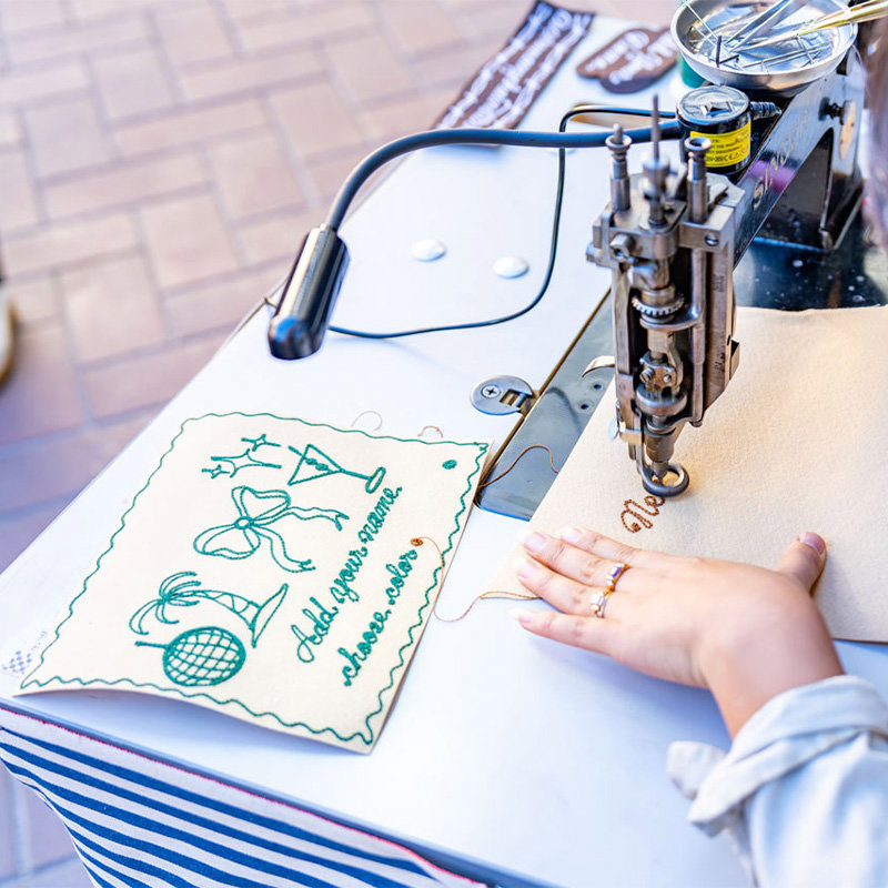 Customized embroidery at Good American StyleWeekOC 2025