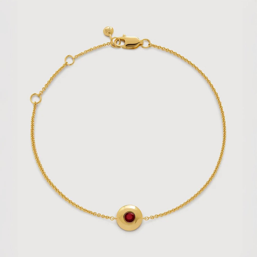 18k Gold Vermeil & Red Garnet Chain Bracelet at Monica Vinader
