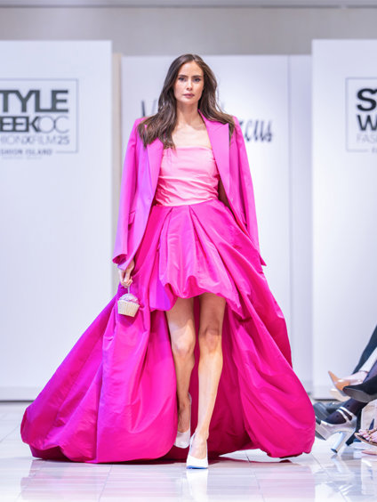 Woman walking down runway at Neiman Marcus