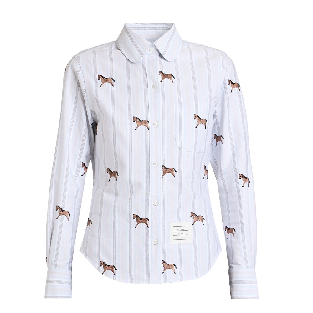 Lunar New Year Horse Embroidered Oxford Button-Up Shirt from Thom Browne at Nordstrom