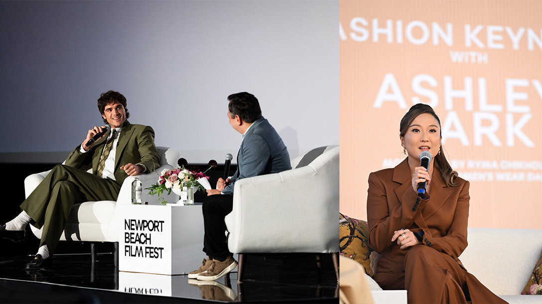 Jacob Elordi and Ashley Park at StyleWeekOC
