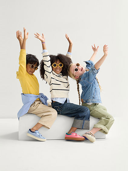 Children in Rothy's shoes