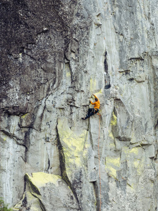 Man rock climbing
